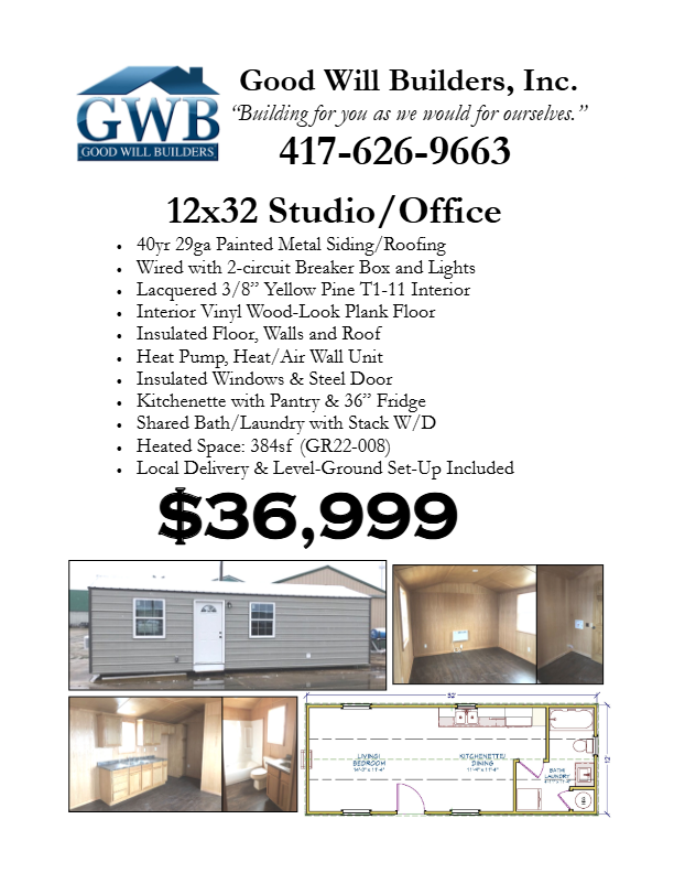 12x32 Studio/Office Spec Sheet